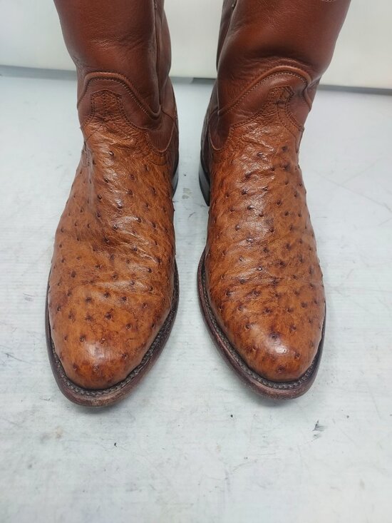 TECOVAS MENS The Earl Ostrich Pecan Brown Cowboy Boot main image 9